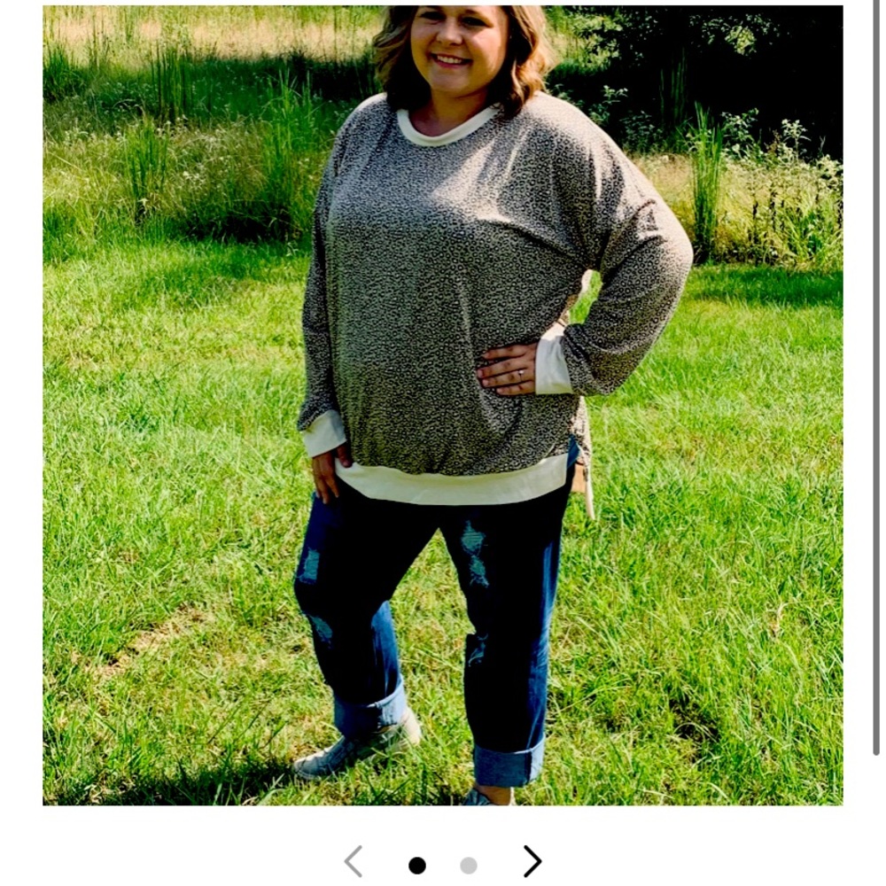 Tshirt material, leopard Print ,long sleeve top